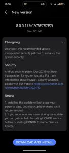 آپدیت امنیتی ماه دسامبر برای آنر 200 پرو منتشر شد