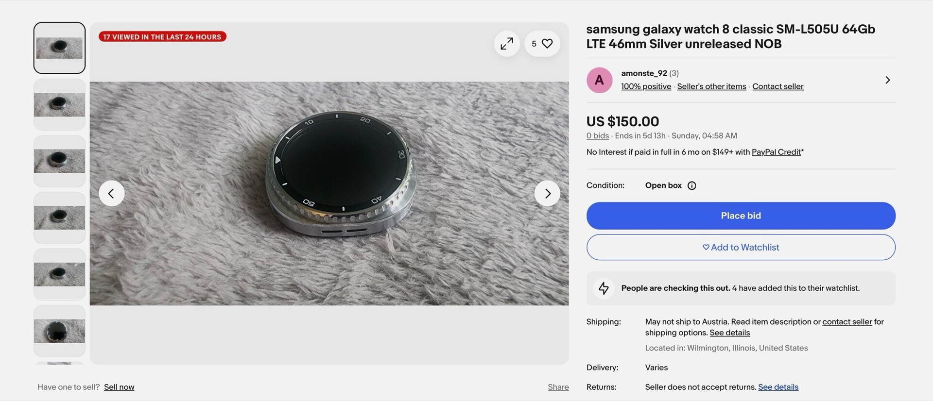  گلکسی واچ 8 کلاسیک سامسونگ در eBay آشکار شد