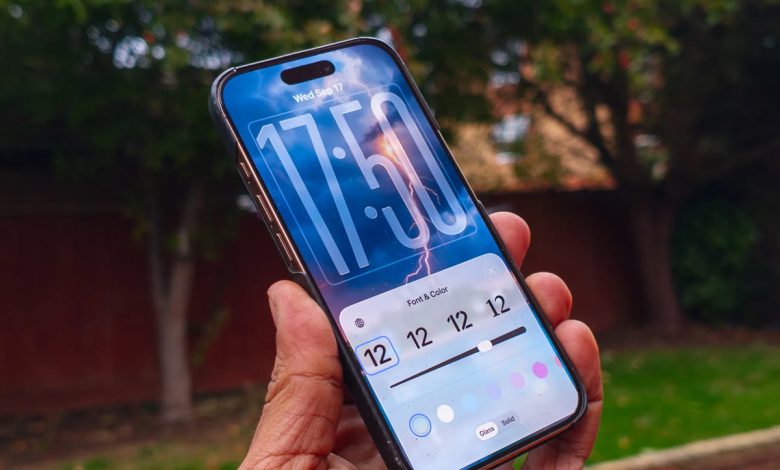 بزرگ کردن ساعت آیفون iOS 26