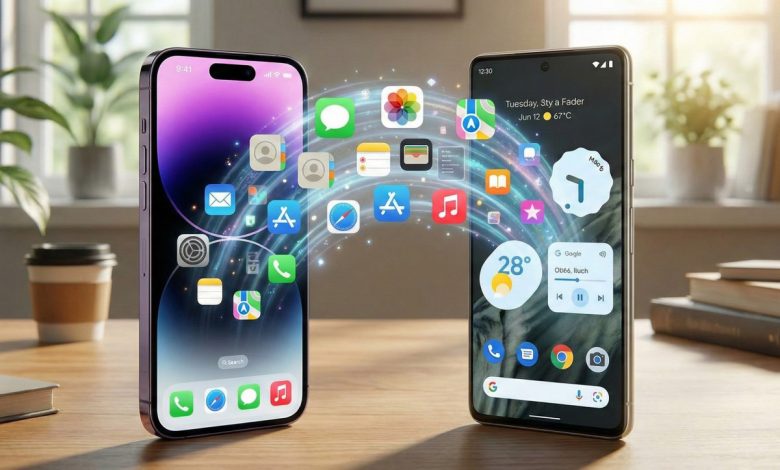 انتقال اطلاعات اندروید و آیفون