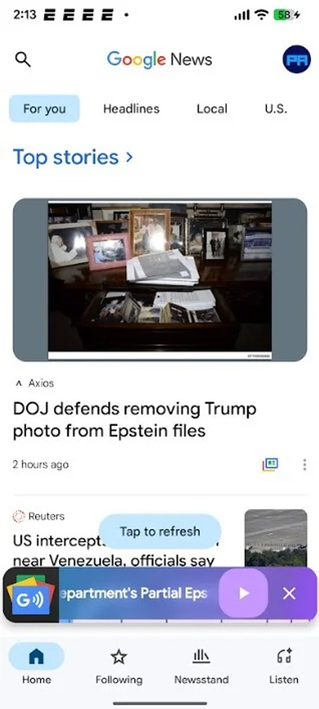 ویژگی شنیداری Google News