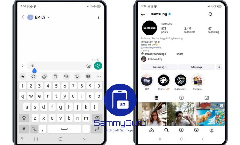گوشی تاشوی عریض سامسونگ