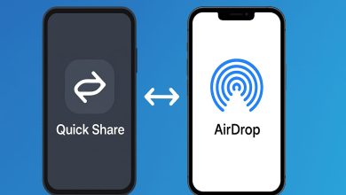 سازگاری Quick Share با AirDrop