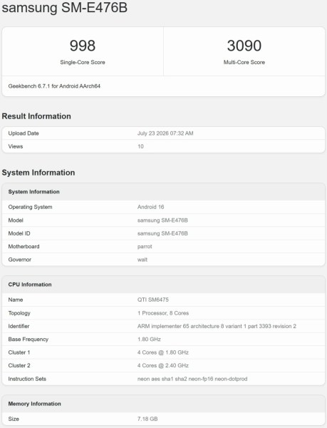 گلکسی F70 پرو